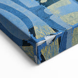 Moody Modern Wall Art – Abstract Canvas in Navy Blue & Gold