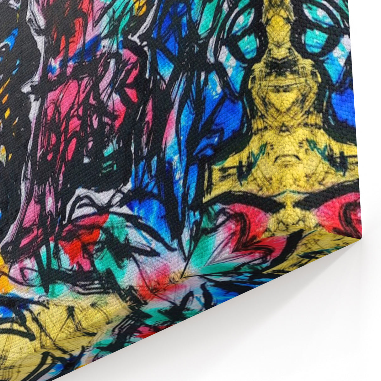 Large Abstract Wall Art – Bold Multicolor Expressionist Painting