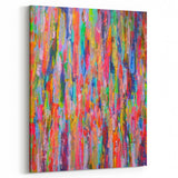 Abstract Canvas Wall Art – Vibrant Multicolor Drip Painting