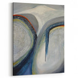 Moody Modern Wall Art – Abstract Gray & Blue Fluid Painting