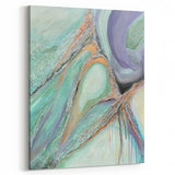 Contemporary Abstract Art – Soft Green & Lilac Textured Painting