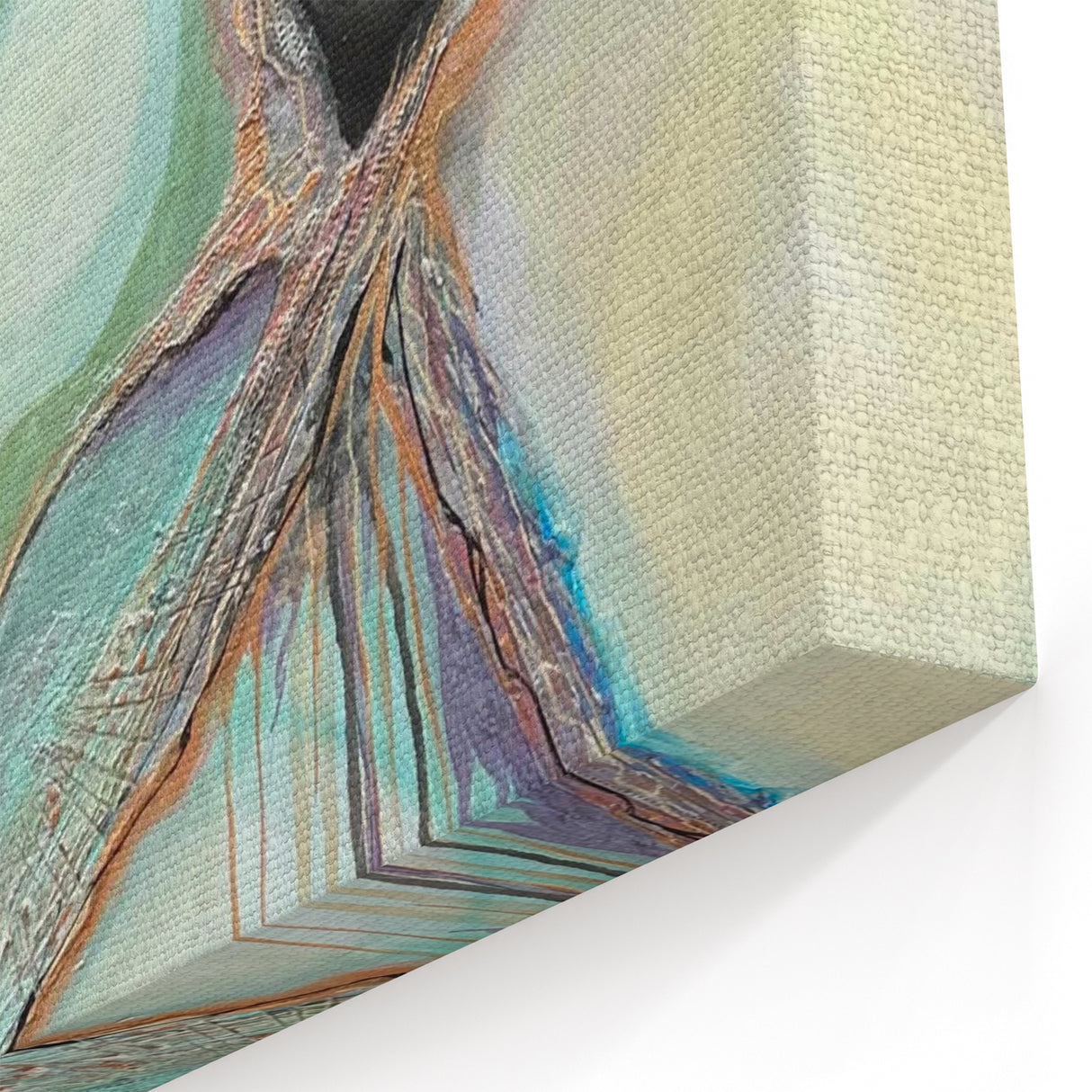 Contemporary Abstract Art – Soft Green & Lilac Textured Painting