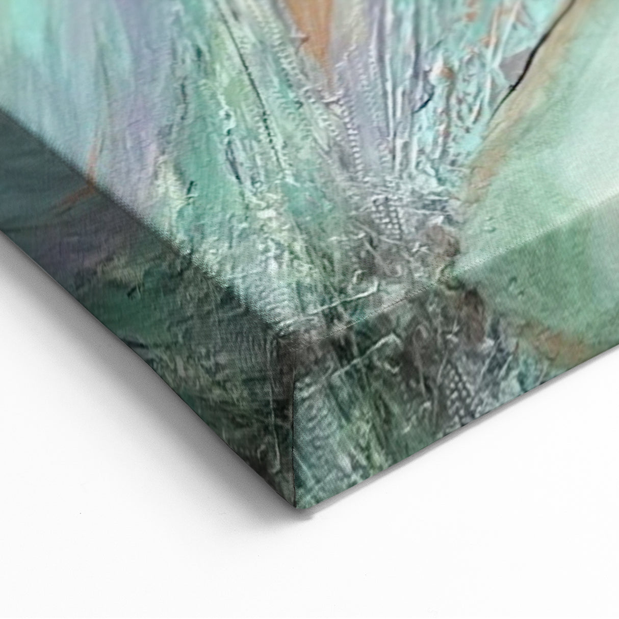 Contemporary Abstract Art – Soft Green & Lilac Textured Painting