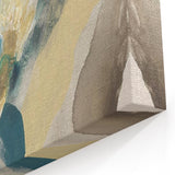 Abstract Canvas Wall Art – Teal & Beige Organic Modern Painting