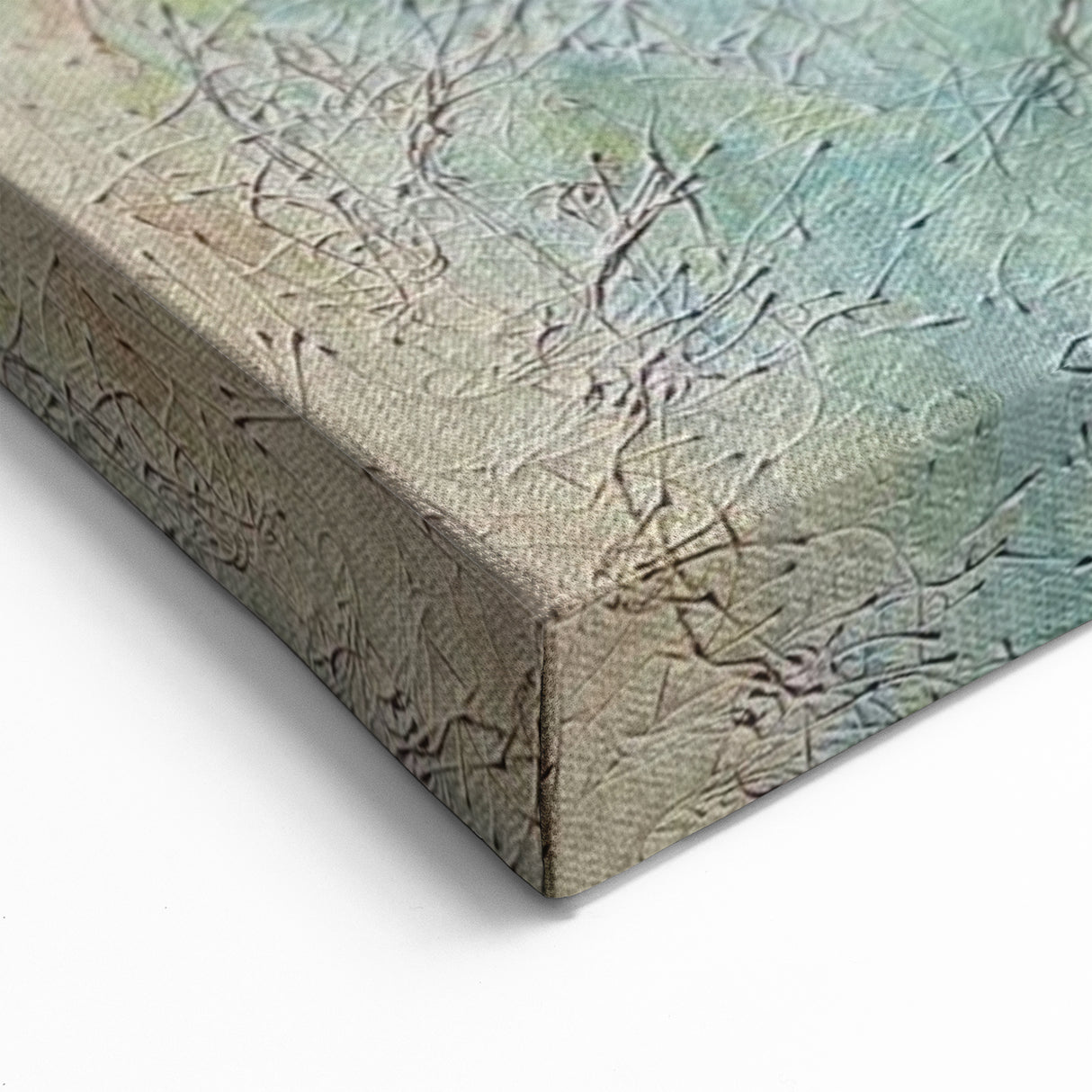 Large Abstract Wall Art – Aqua & Earthy Tones Modern Painting