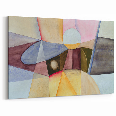 Contemporary Abstract Art – Pastel Geometric Watercolor Print
