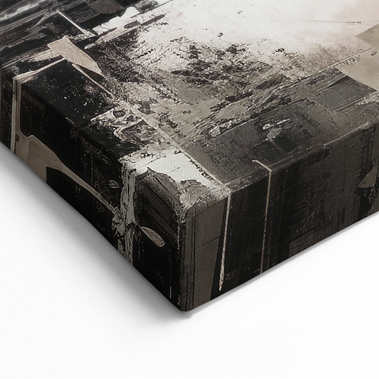 Moody Modern Wall Art – Deep Blue & Gray Abstract Landscape