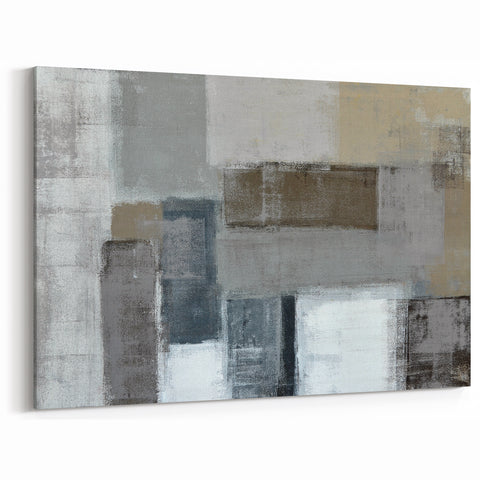Modern Art Prints – Neutral Gray & Beige Geometric Abstract