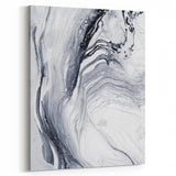 Moody Modern Wall Art – Black & White Fluid Abstract Painting