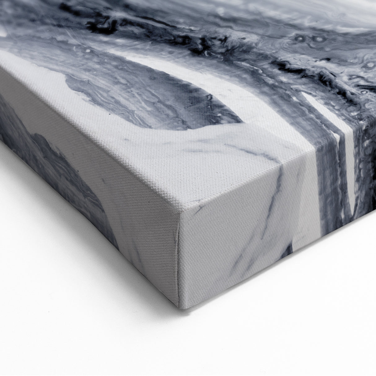 Moody Modern Wall Art – Black & White Fluid Abstract Painting