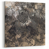 Geometric Moody Modern Wall Art – Abstract Black & Beige Canvas