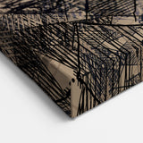 Geometric Moody Modern Wall Art – Abstract Black & Beige Canvas