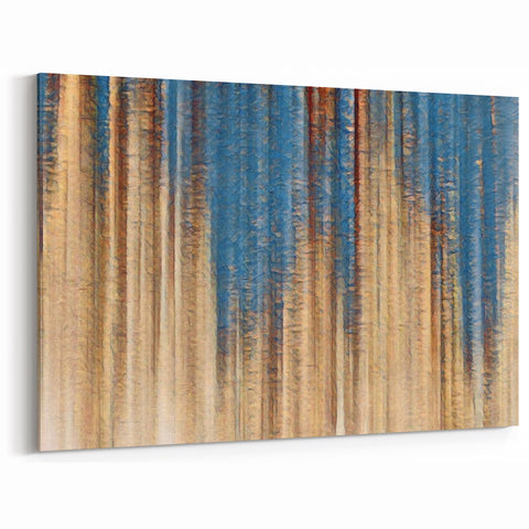 Elegant Moody Modern Wall Art – Abstract Blue & Beige Canvas Print