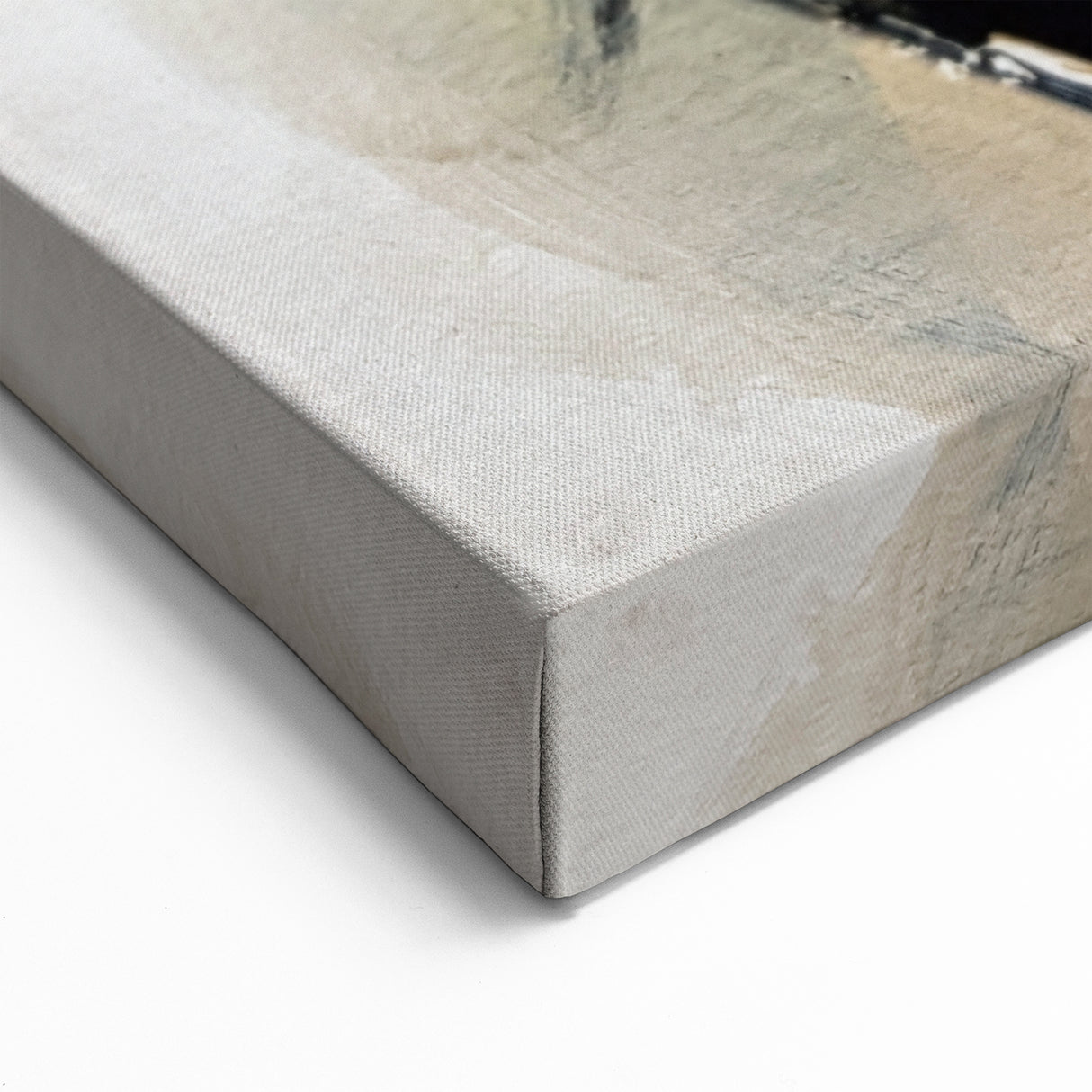 Elegant Moody Modern Wall Art – Abstract Black & Beige Canvas