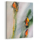 Organic Moody Modern Wall Art – Abstract Green & Orange Canvas