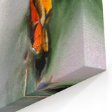 Organic Moody Modern Wall Art – Abstract Green & Orange Canvas