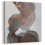 Fluid Moody Modern Wall Art – Abstract Gray & Copper Canvas