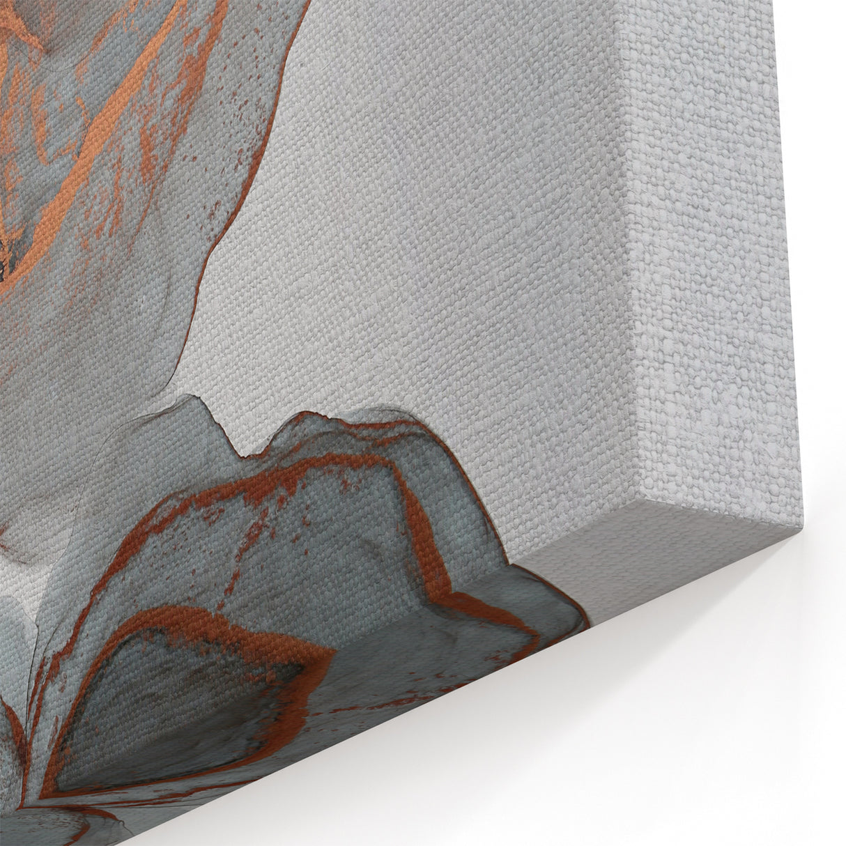 Fluid Moody Modern Wall Art – Abstract Gray & Copper Canvas