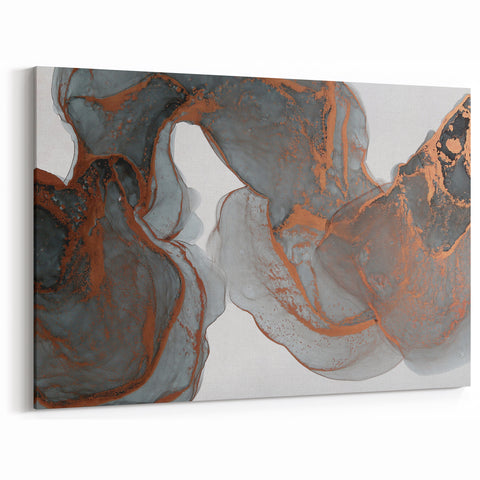 Moody Modern Wall Art – Large Abstract Canvas with Metallic Accents