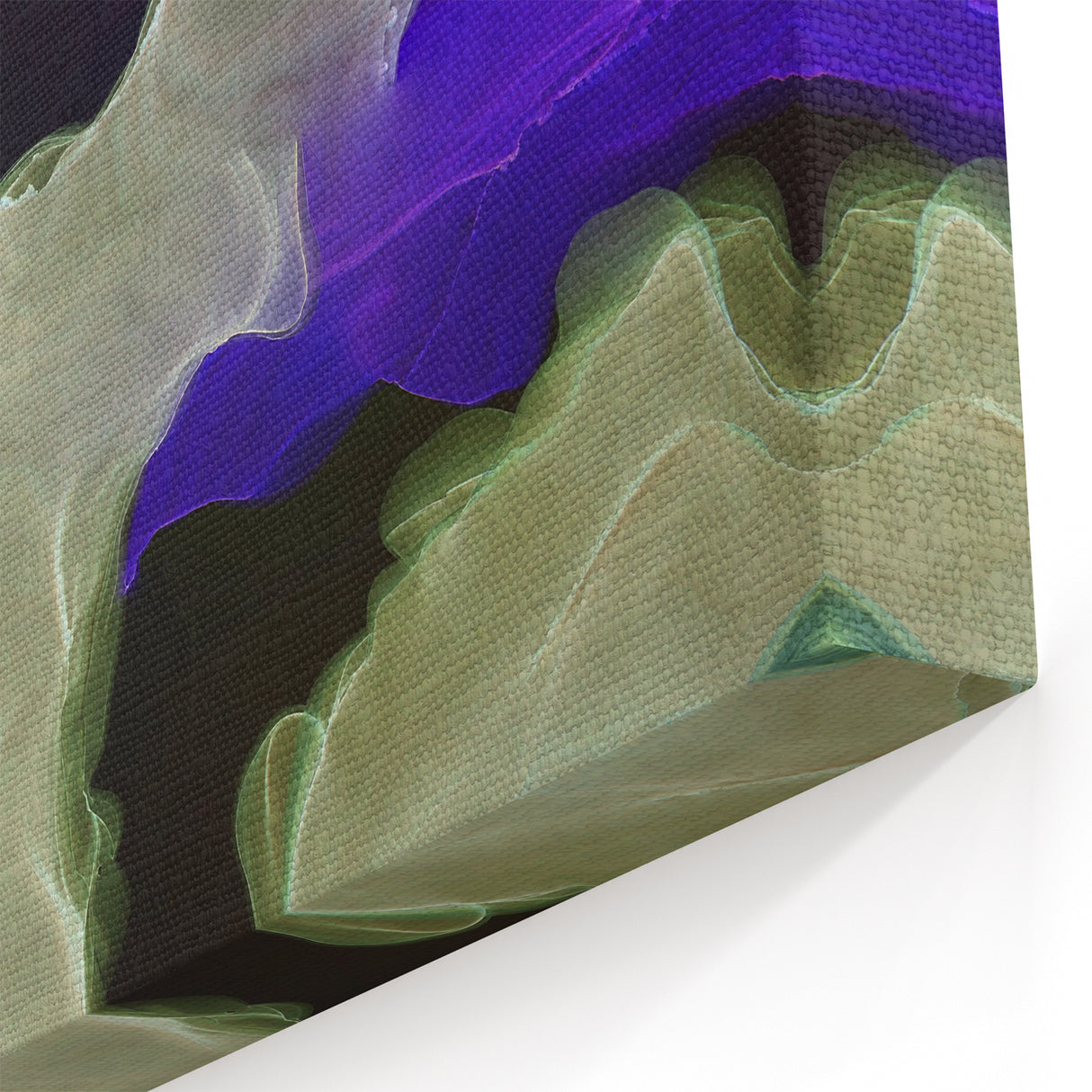 Contemporary Abstract Wall Art – Moody Violet & Green Canvas Print