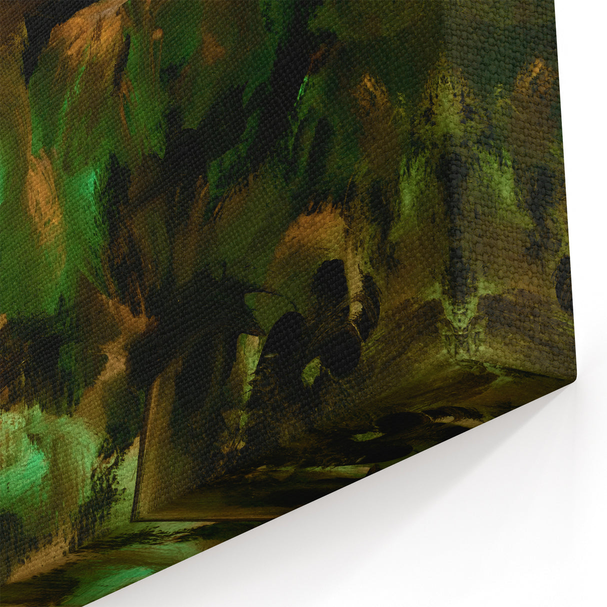 Moody Modern Wall Art – Large Abstract Painting in Green & Black