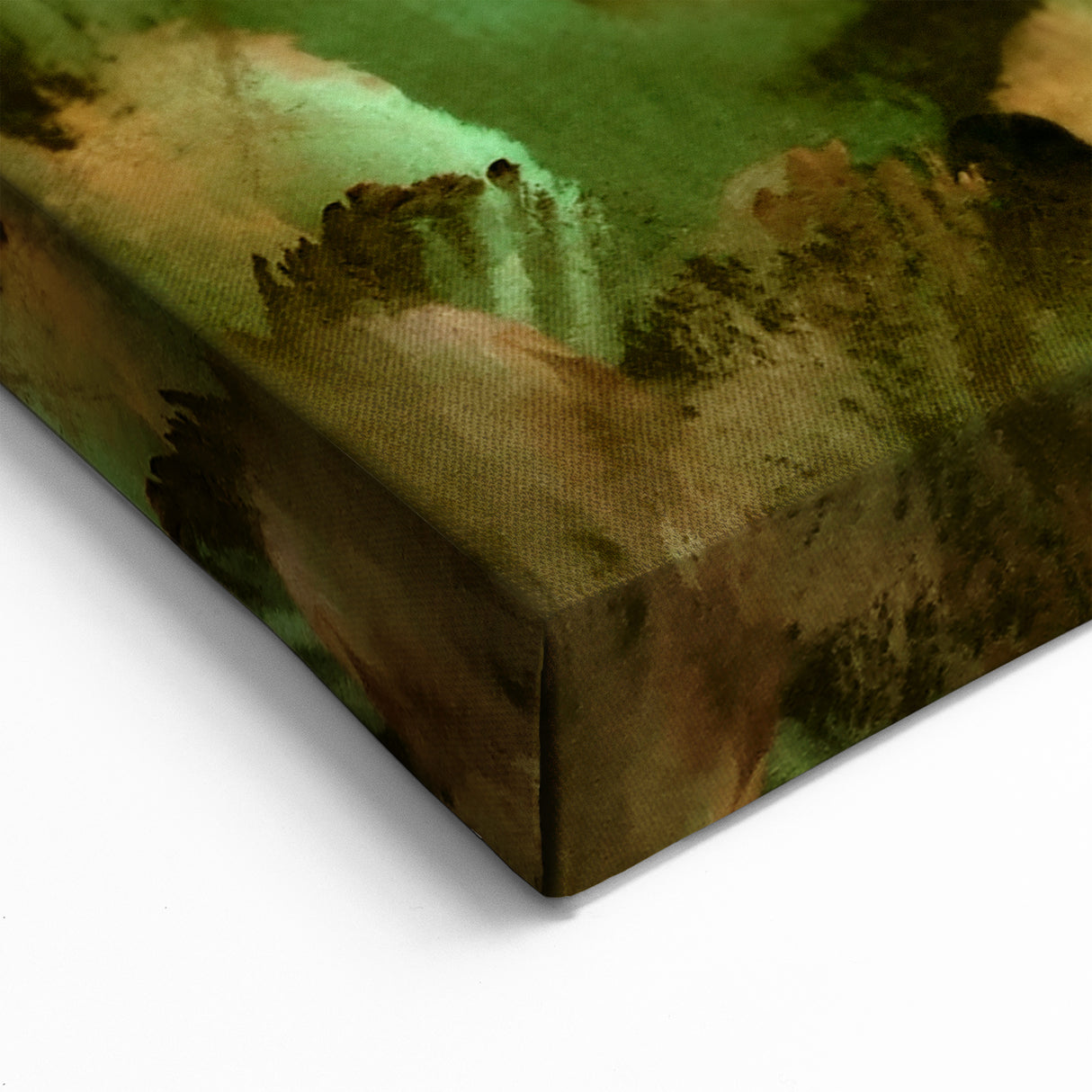 Moody Modern Wall Art – Large Abstract Painting in Green & Black