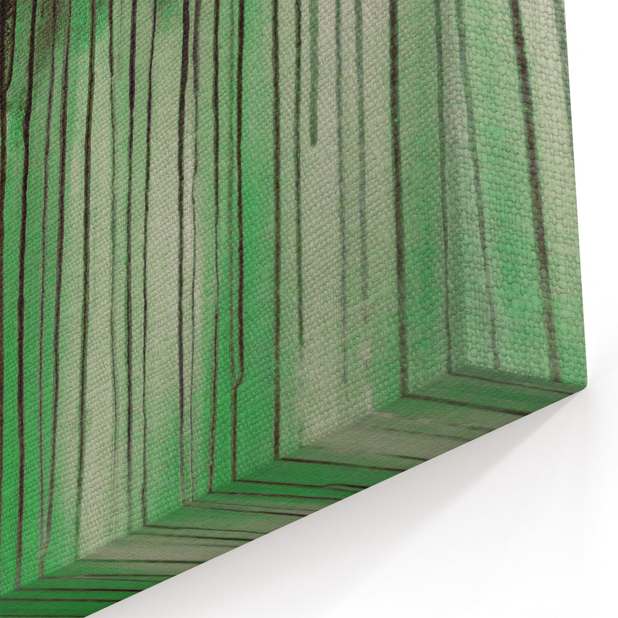 Large Abstract Wall Art – Moody Green & Black Drip Canvas Print