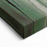 Large Abstract Wall Art – Moody Green & Black Drip Canvas Print