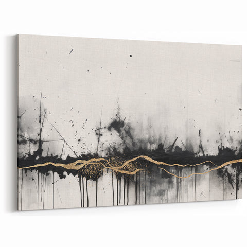 Large Abstract Canvas – Moody Modern Wall Art in Red, Black & Green