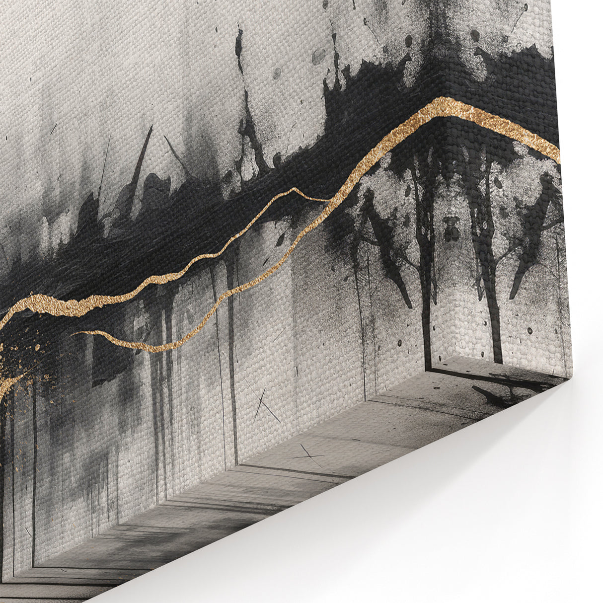 Large Abstract Canvas – Moody Modern Wall Art in Red, Black & Green