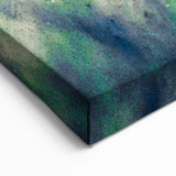 Large Abstract Canvas – Moody Modern Wall Art in Blue, Green & Gold