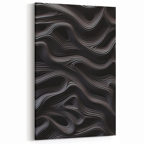 Moody Modern Wall Art – Contemporary Abstract Canvas in Gold & Teal