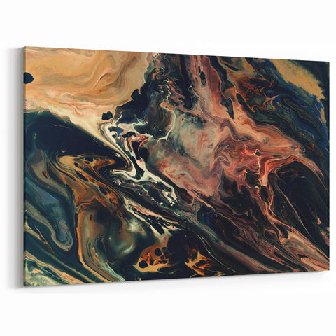 Large Abstract Wall Art – Moody Contemporary Painting in Black & Burgundy