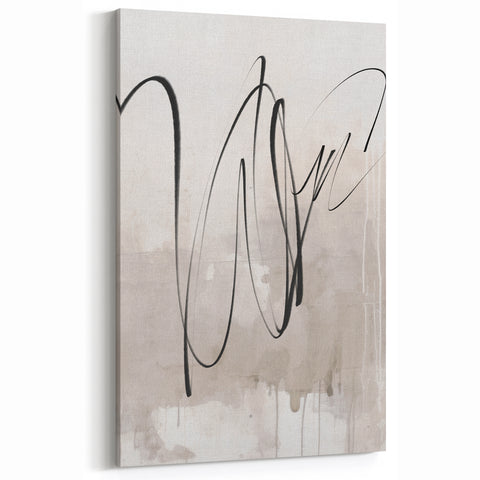 Abstract Canvas Wall Art – Vibrant Floral Modern Painting in Green & Orange