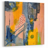 Modern Art Prints – Bold Abstract Canvas in Mustard Yellow & Navy
