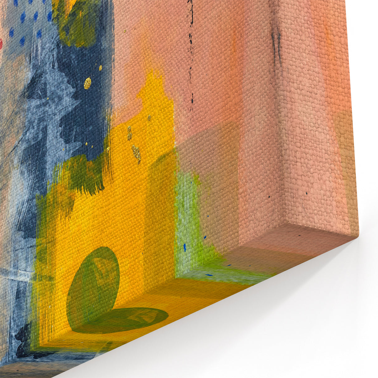 Modern Art Prints – Bold Abstract Canvas in Mustard Yellow & Navy