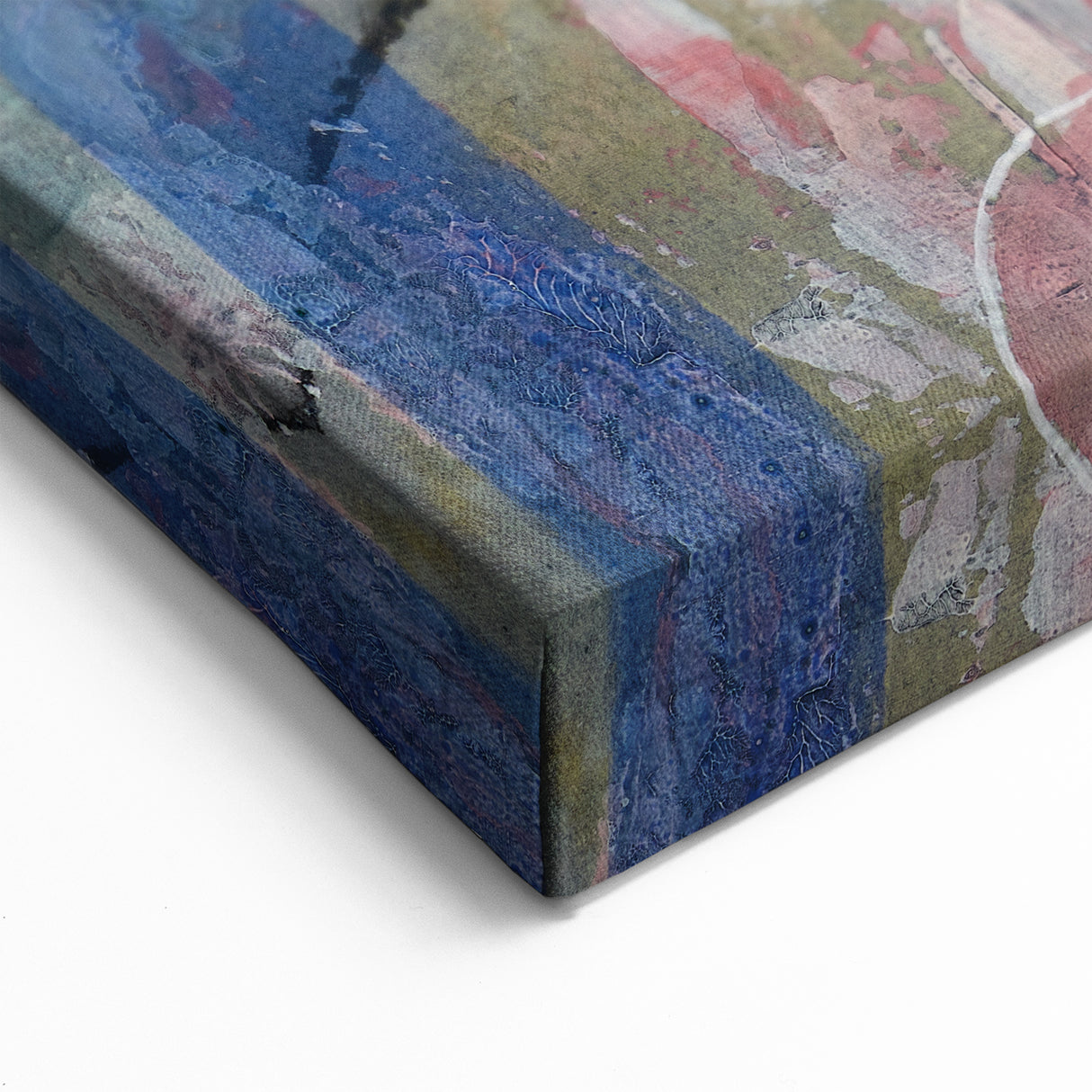 Abstract Wall Art – Playful Modern Canvas in Blue, Pink & Pastel Hues