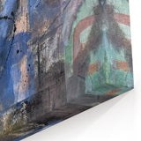 Contemporary Abstract Art – Moody Blue & Green Industrial Painting