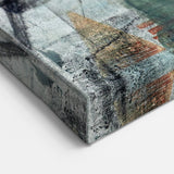 Contemporary Abstract Art – Moody Blue & Green Industrial Painting