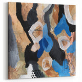 Abstract Canvas Wall Art – Bold Modern Painting in Black & Royal Blue
