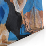 Abstract Canvas Wall Art – Bold Modern Painting in Black & Royal Blue