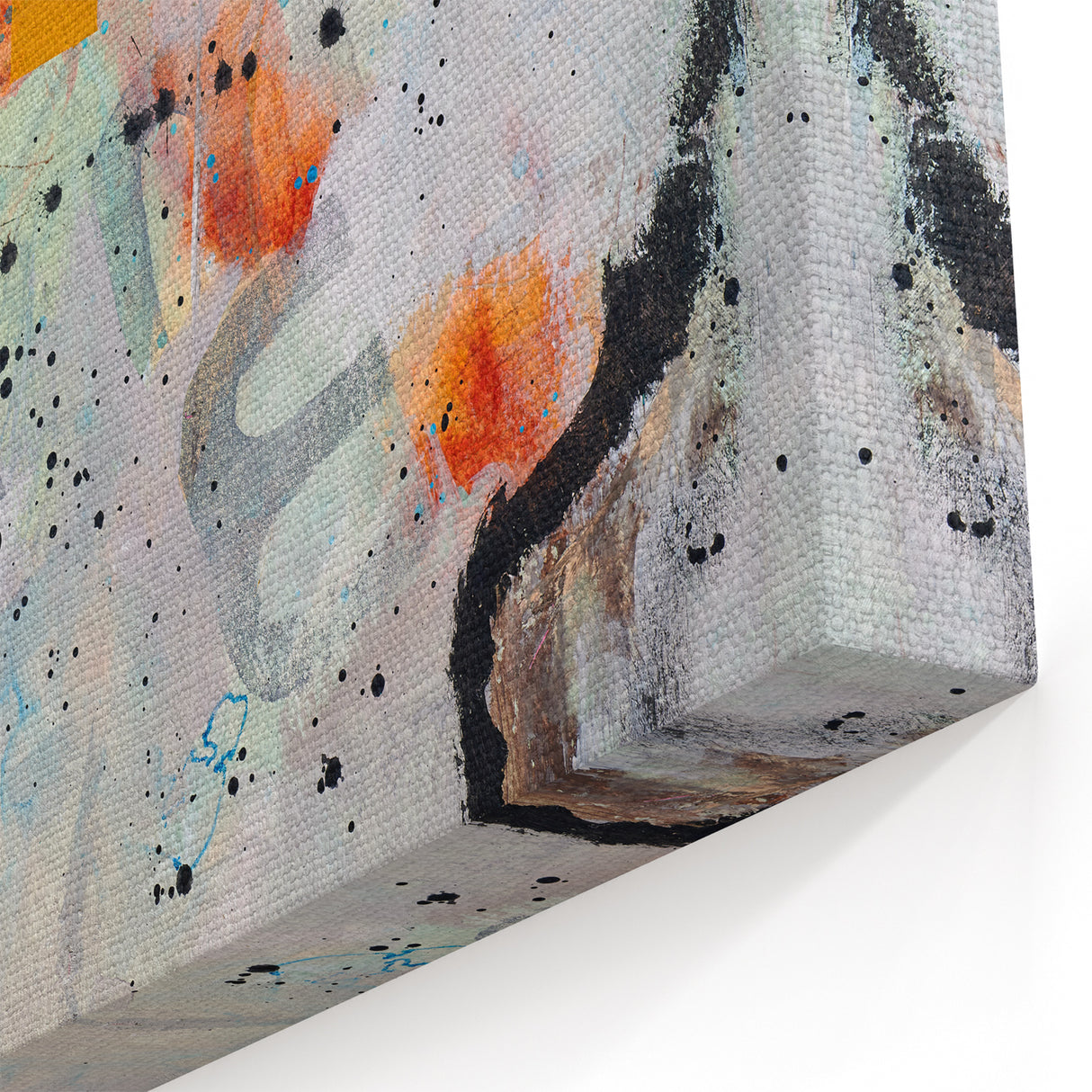 Large Abstract Wall Art – Expressive Modern Painting in Gray & Mustard