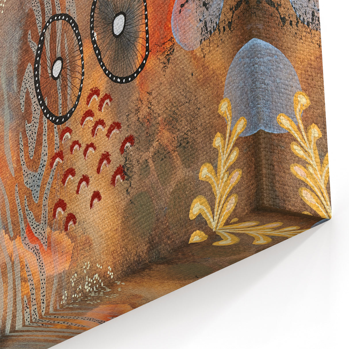 Moody Modern Wall Art – Earthy Abstract Canvas in Brown & Orange