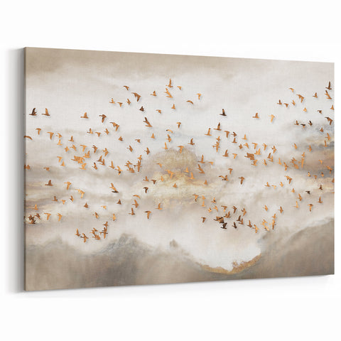 Abstract Canvas Wall Art – Serene Modern Painting in Beige & Gray