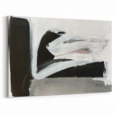 Large Abstract Wall Art – Monochrome Modern Painting in Gray & White