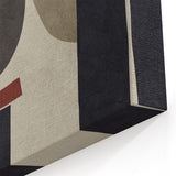 Modern Abstract Painting – Geometric Canvas in Beige & Dark Gray