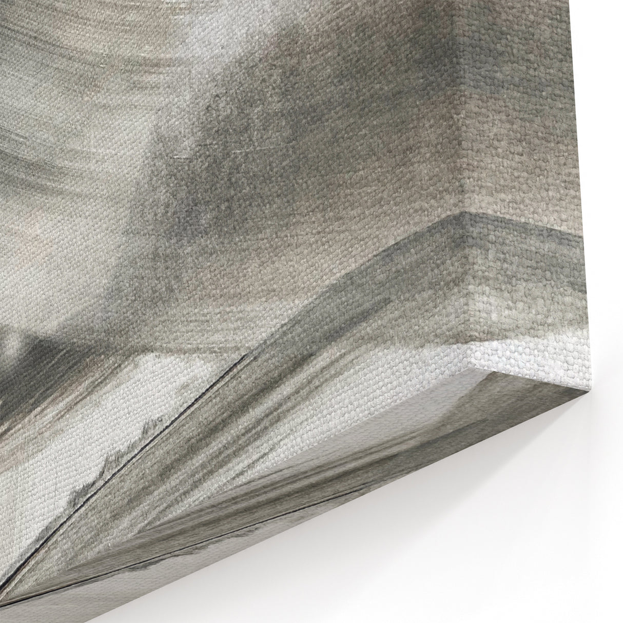 Contemporary Abstract Art – Minimalist Gray & White Modern Painting