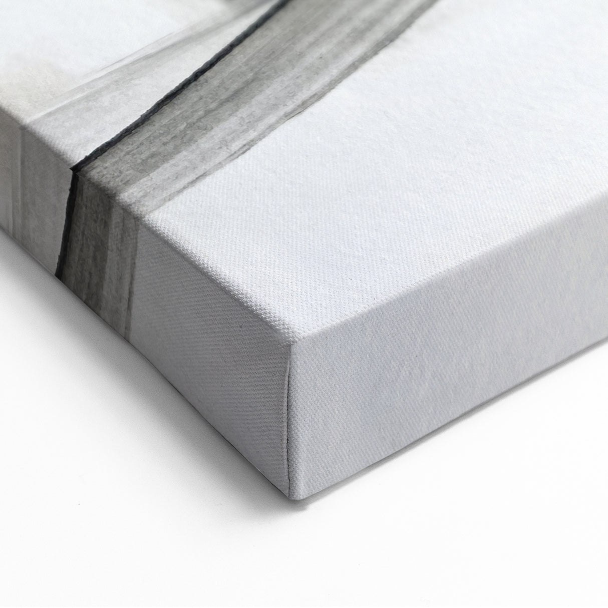 Contemporary Abstract Art – Minimalist Gray & White Modern Painting