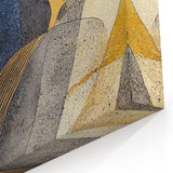 Large Abstract Wall Art – Luxe Modern Painting in Gold & Dark Gray