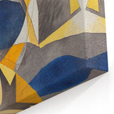 Modern Abstract Painting – Luxurious Gold & Navy Blue Geometric Art